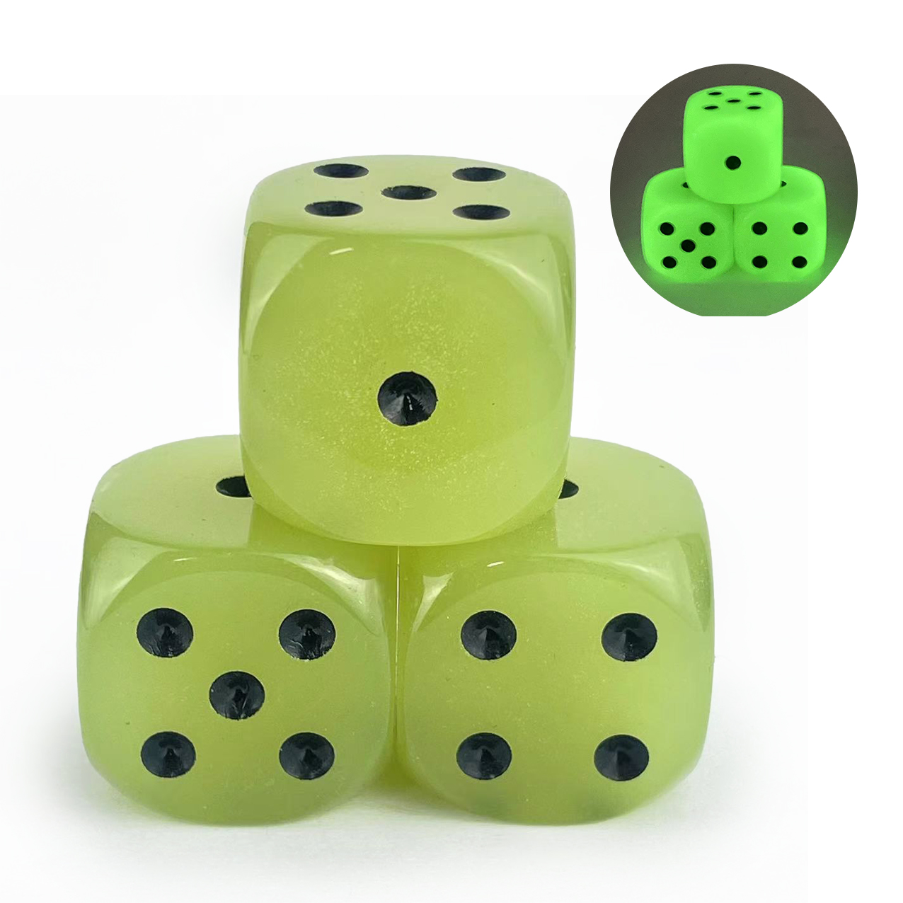 Board Game Yahtzee - 3-Pack 30mm D6 Glow in The