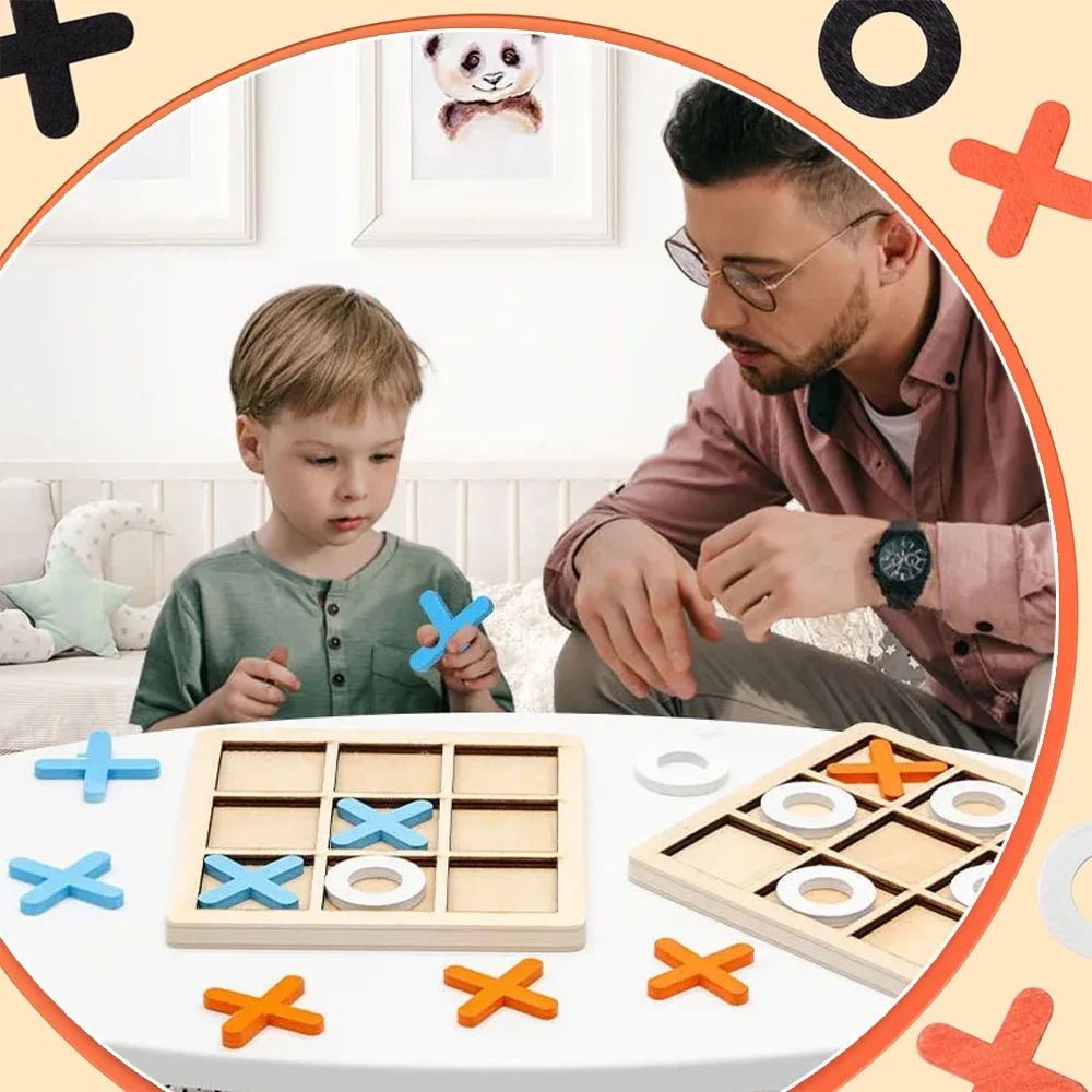 Wooden XO Tic Tac Toe Game Min - Board Game For 6 Years Old recension och pris