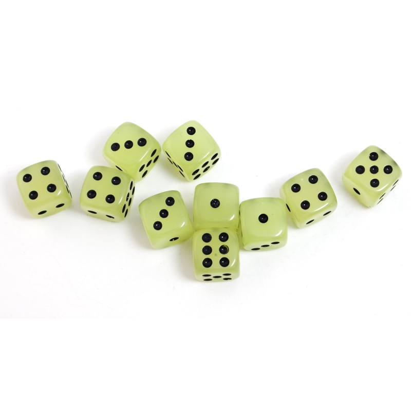 10-Pack  D6 6 Faces Dice Glow  - Board Game Yahtzee recension och pris