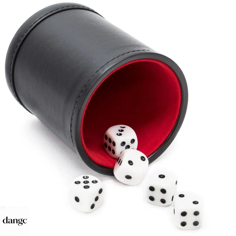 Leather Dice Cup With Lid Gree - Board Game Yahtzee recension och pris