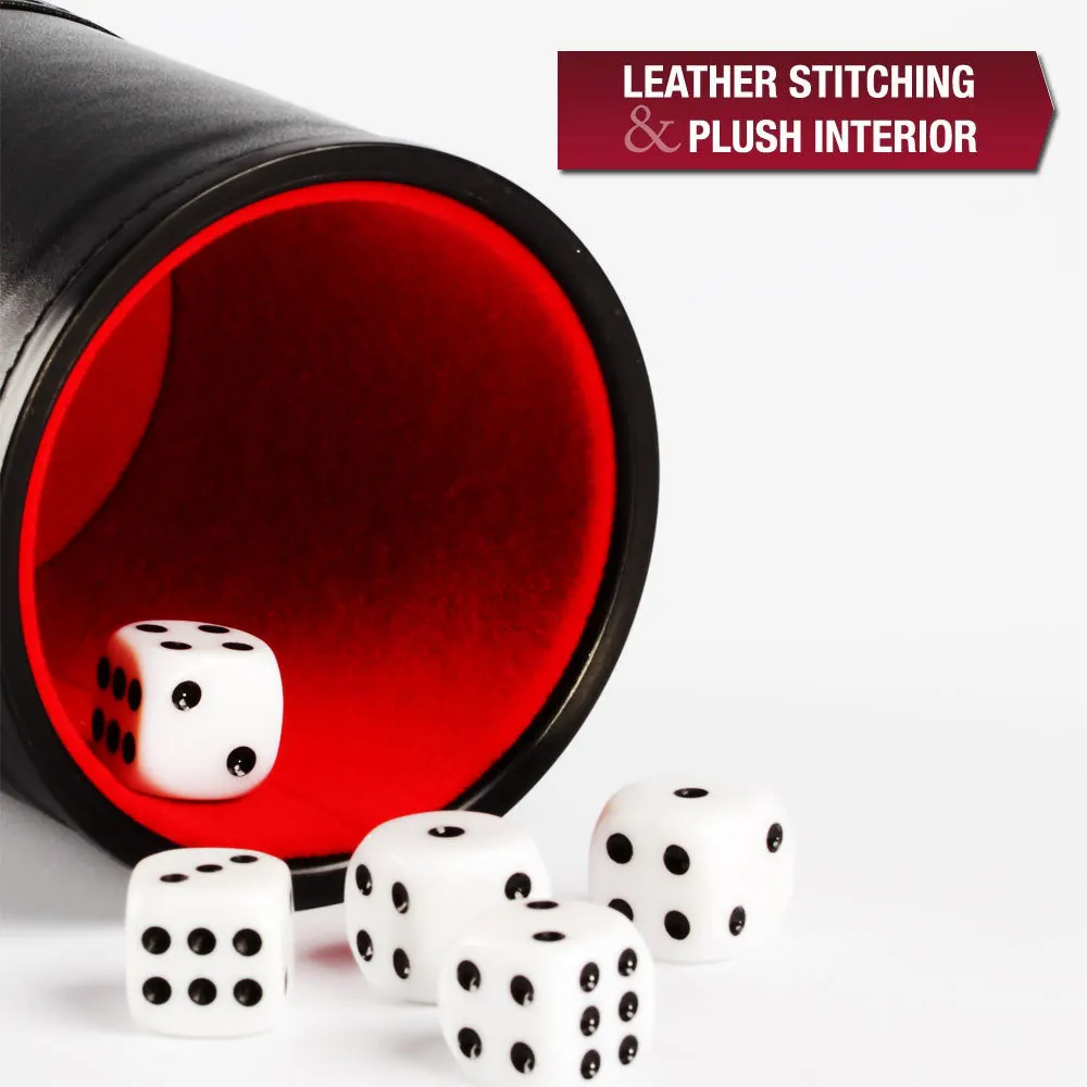 Leather Dice Cup With Lid Gree - Board Game Yahtzee recension och pris