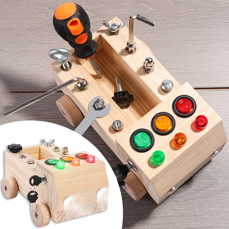 Wooden Montessori Busy Board S - Board Game For 6 Years Old recension och pris