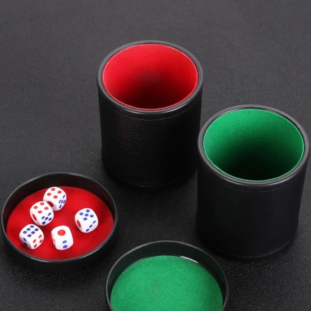 Leather Dice Cup with Lid Gree - Board Game Yahtzee recension och pris