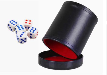 Leather Dice Cup with Lid Gree - Board Game Yahtzee recension och pris