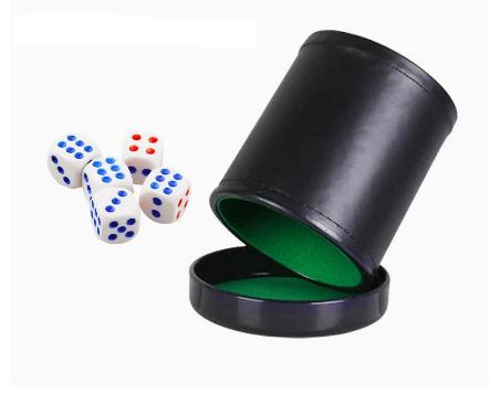 Leather Dice Cup with Lid Gree - Board Game Yahtzee recension och pris