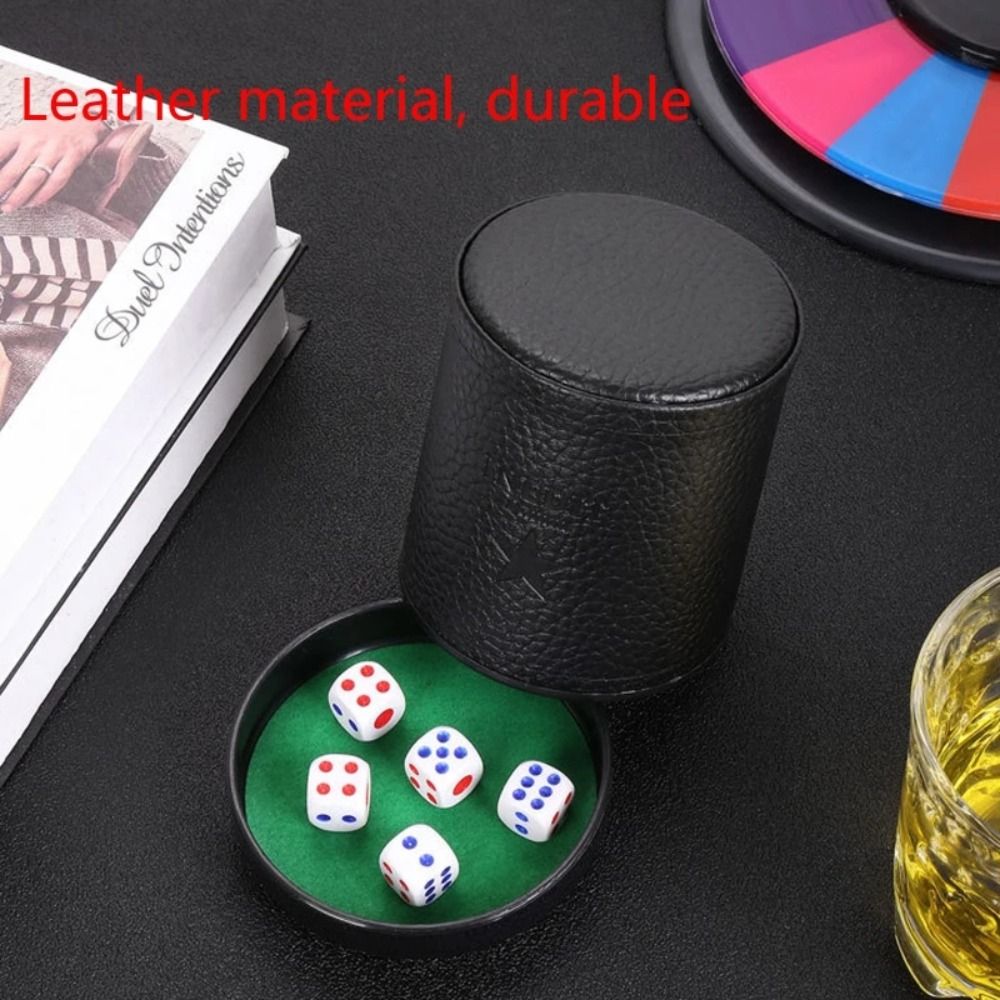Leather Dice Cup with Lid Gree - Board Game Yahtzee recension och pris
